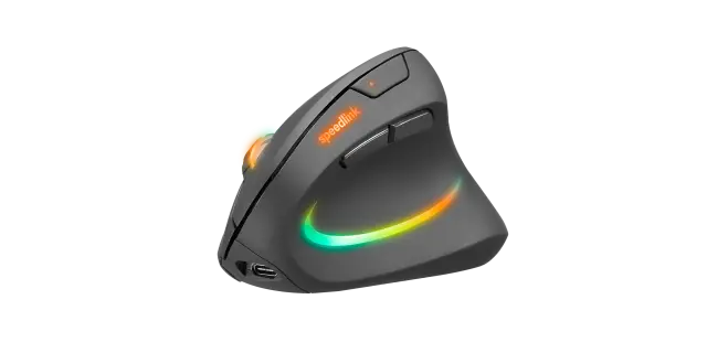 Speedlink - PIAVO PRO Illuminated Rechargeable Vertical Ergonomic Mouse - wireless, rubber-black - Computers