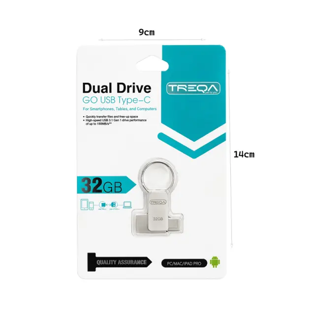 Treqa USB Flash Drive Διπλής Σύνδεσης Type-C 32GB - Dual Drive USB Type-C Flash Drive 32GB 017092 2