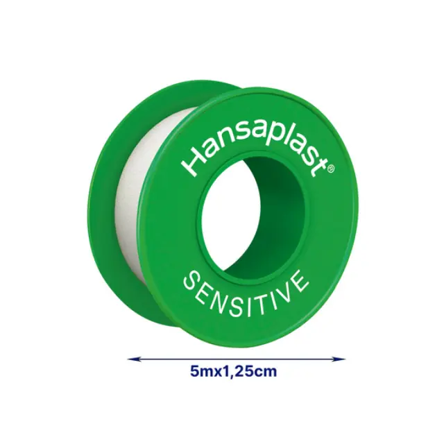 Hansaplast Sensitive Fixation Tape Υποαλλεργική Επιδεσμική Ταινία Χωρίς Λάτεξ 5m x 1,25cm, 1τεμ 2