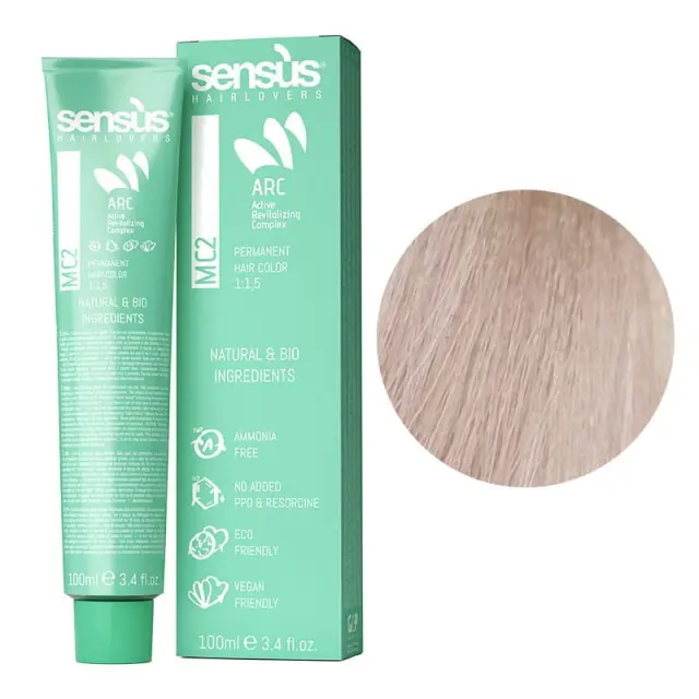 Sensus MC2 Permanent Hair Color 101ss Ash 100ml - (μόνιμη βαφή χωρίς αμμωνία ξανθιστικό σαντρέ)
