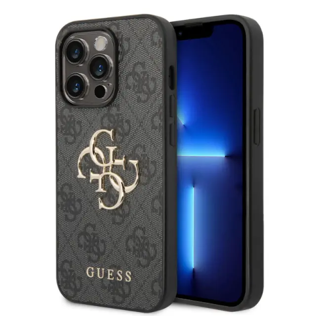 Guess Big 4G Logo Back Cover Δερματίνης Γκρι (iPhone 14 Pro)