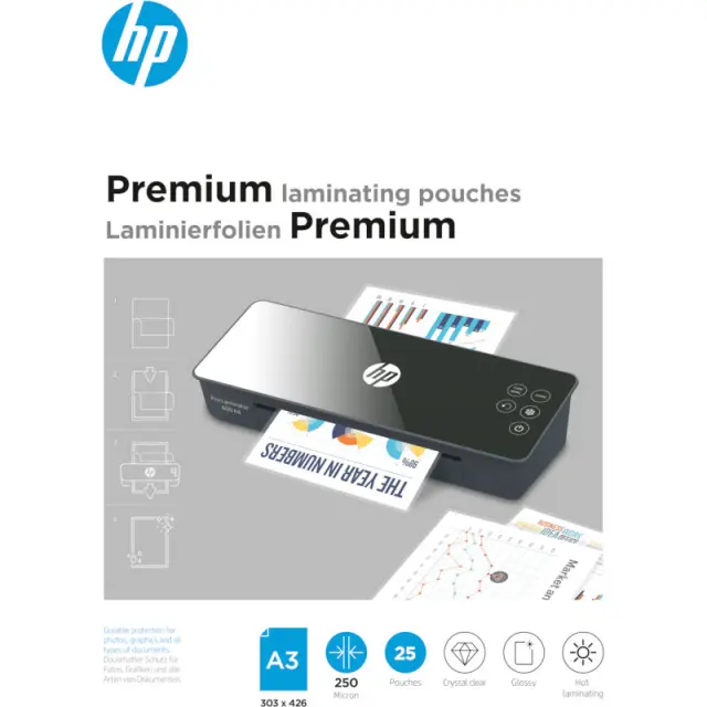 Φύλλα Πλαστικοποίησης Premium Για Α3 250 Microns 25Τμχ HP 9128