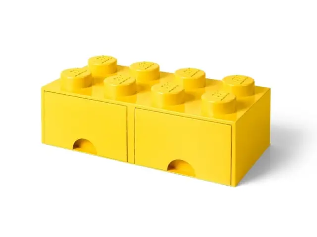 LEGO Τουβλάκι Κουτί Αποθήκευσης Με 2 Συρτάρια Κίτρινο 50x25x18εκ. 029524