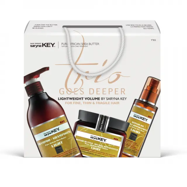 Saryna Key Trio Goes Deeper - Lightweight Volume For Thin & Fragile Hair (Shampoo 500ml+Butter 500ml+Oil 105ml) 2+1 ΔΩΡΟ