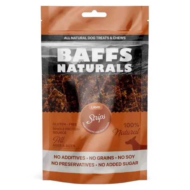 Baffs Naturals Lamb Strips 100gr Μονόχρωμο