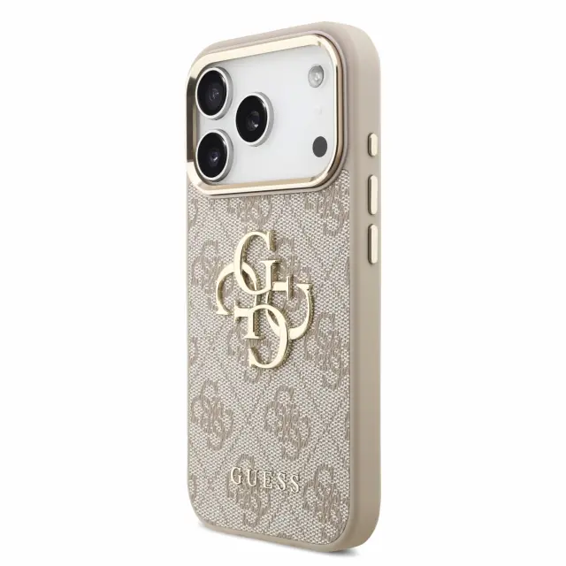 Guess PU 4G Metal Logo Strap Case for iPhone 18 Pro Pink 3