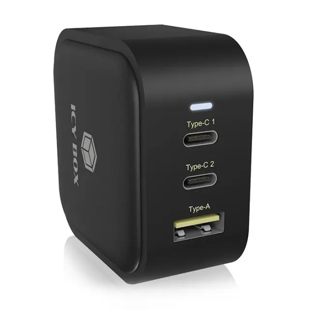 Universal φορτιστής με 3 εξόδους, 1xUSB-A & 2xUSB-C και power delivery, 65W.