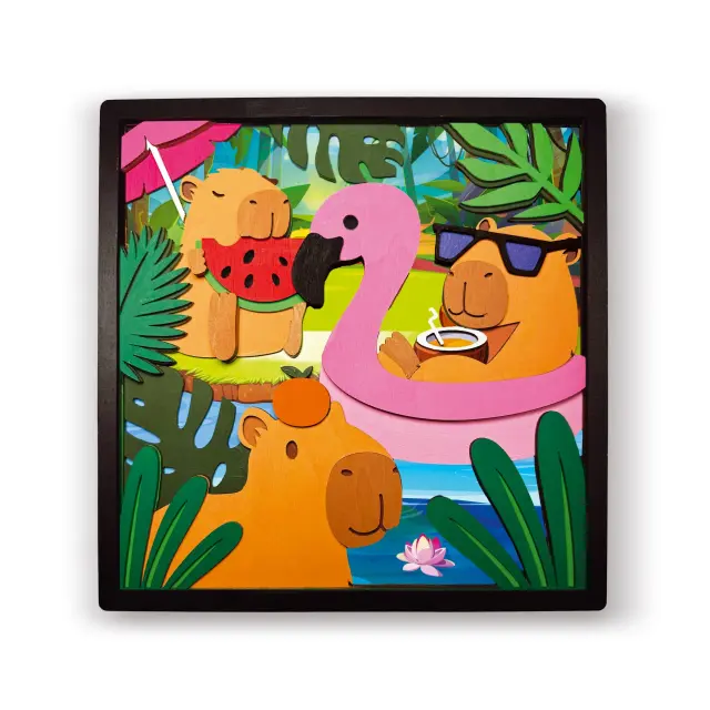 Splat Planet 3D Ξύλινη Κατασκευή Ζωγραφικής / Wooden Art Craft Kit: Capybara 2