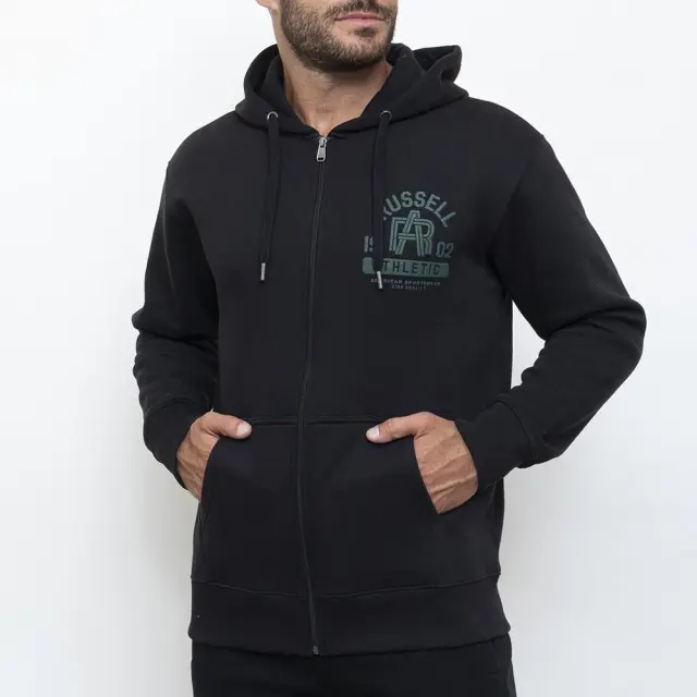 Russell Athletic Interlink Zip Through Hoodie (A3015-2-099) - Μαύρο 2