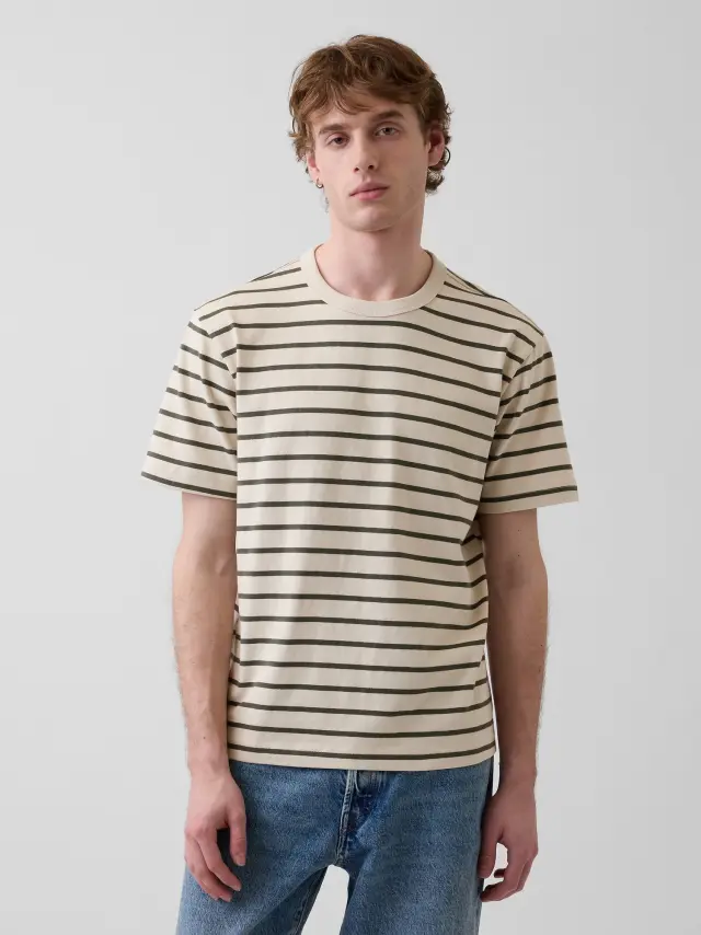 Ανδρική Heavyweight Μπλούζα Original GREEN STRIPE