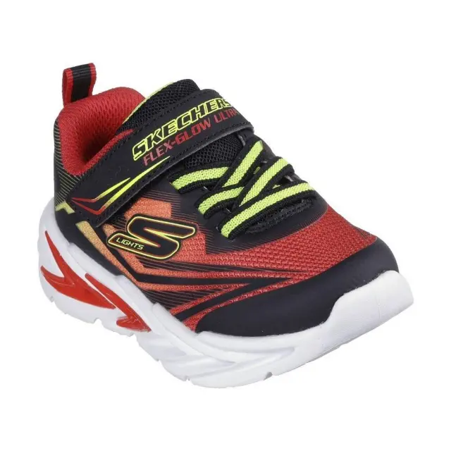 Skechers Flex Glow Ultra (TD) (400139N-BKRD) - Μαύρο-Κόκκινο 2