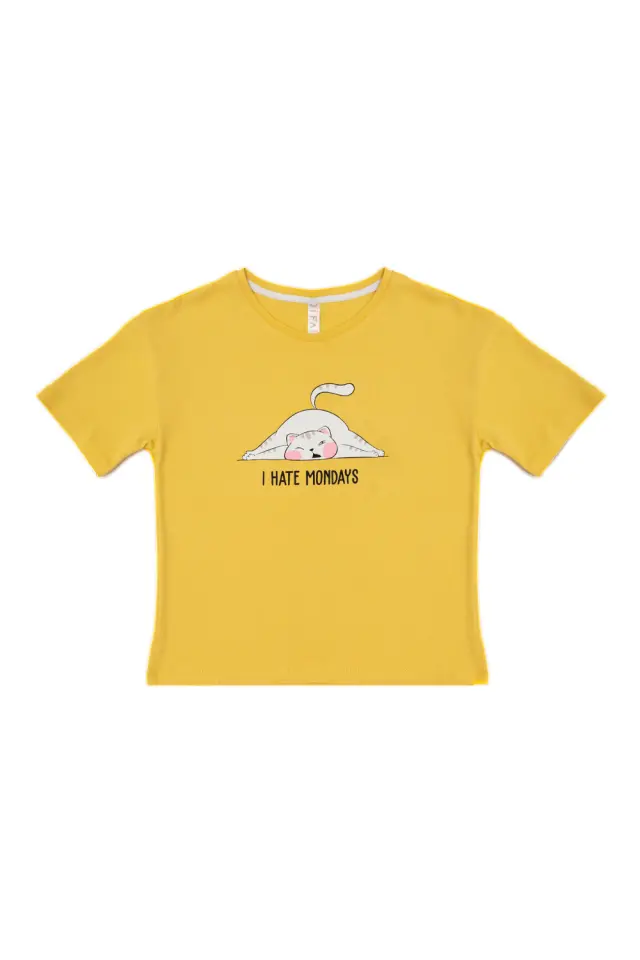 T-Shirt Kid I Hate Mondays Κίτρινο