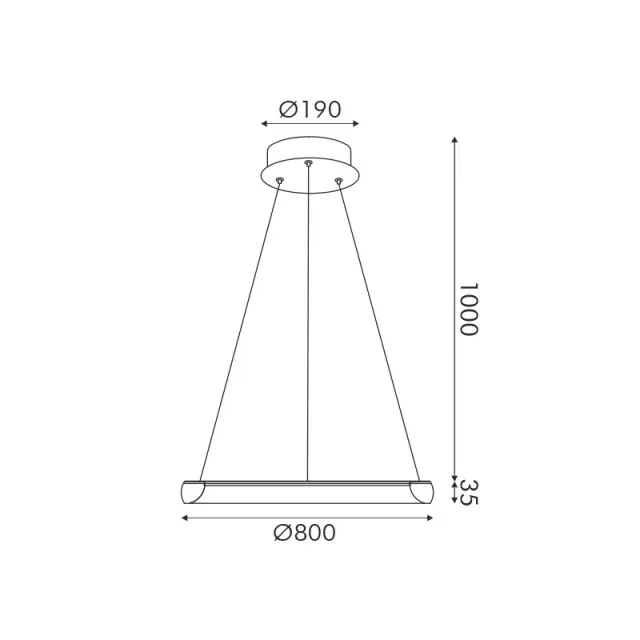 HARMONY-ΦΩΤΙΣΤΙΚΟ ΚΡΕΜΑΣΤΟ ΜΑΥΡΟ ΑΛΟΥΜΙΝΙΟΥ LED SMD 48W CCT 3800LM IP20 Φ800Χ1000ΜΜ / HM23LEDP80BKCCT 2