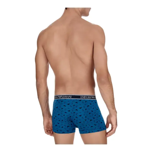 Emporio Armani Ανδρικό Boxer Logo Waistband - Τριπλό Πακέτο, Χρώμα Blue-Octane Blue-Blue 3