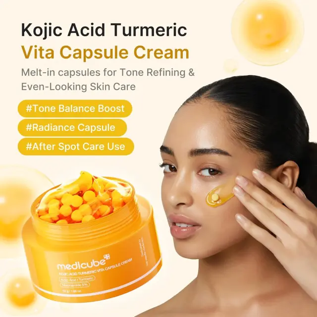 Medicube Kojic Acid Turmeric Vita Capsule Cream 53g - Διφασική κρέμα με κοζικό οξύ για ομοιόμορφο τόνο 2