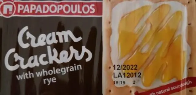 Παπαδοπούλου Cream Crackers Σίκαλης 165 gr