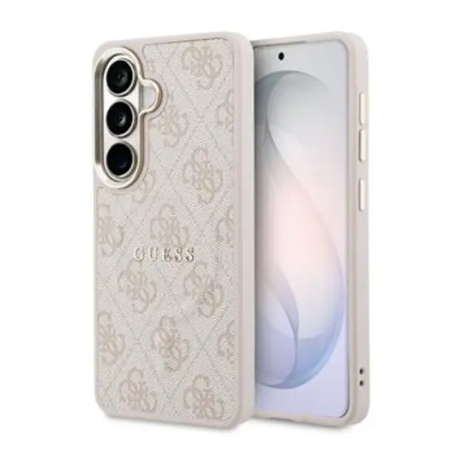 Guess PU Leather 4G Gold Frame Magnetic Case for Samsung Galaxy S26+ Pink