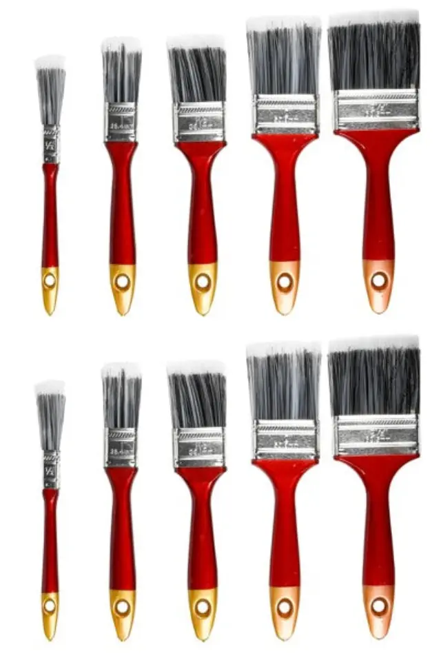 Paintbrushset synthetic 10 pieces flat