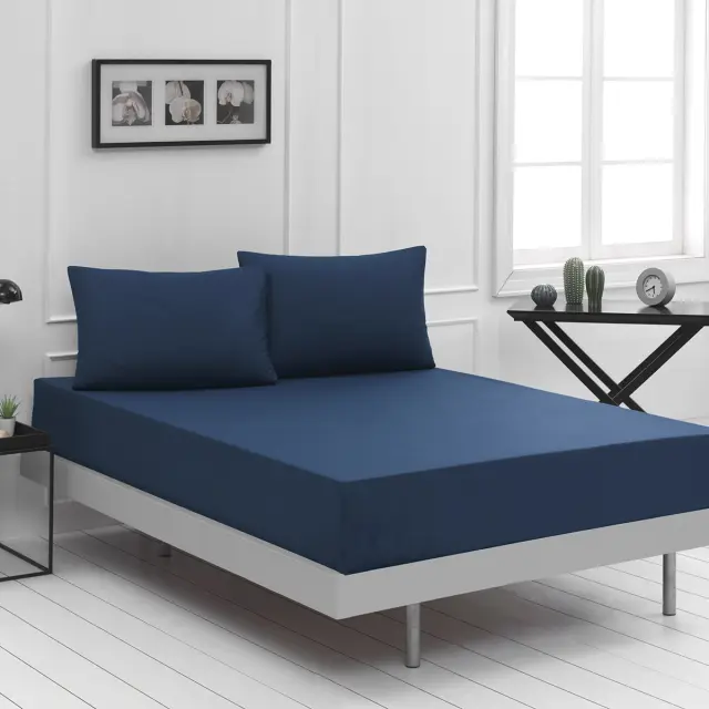 Ζεύγος Μαξιλαροθήκες 52x73 Beauty Home Art 1999 100% βαμβακερό- Μπλε