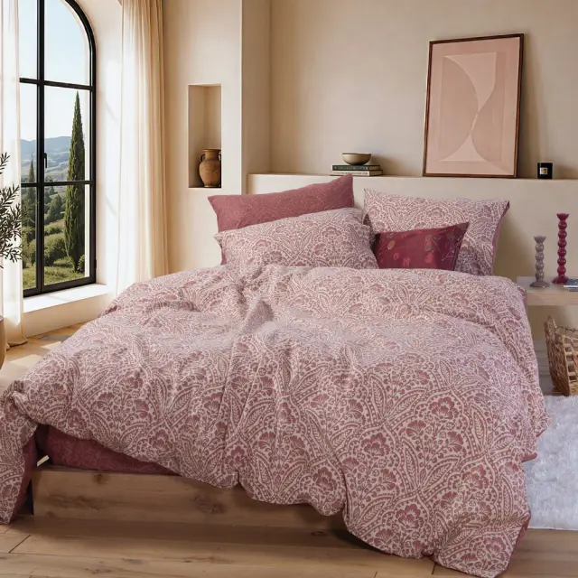Σετ Σεντόνια Υπέρδιπλα με Λάστιχο Marcel Nef Nef Homeware, 100% BAMBAKI - BORDO (040856)