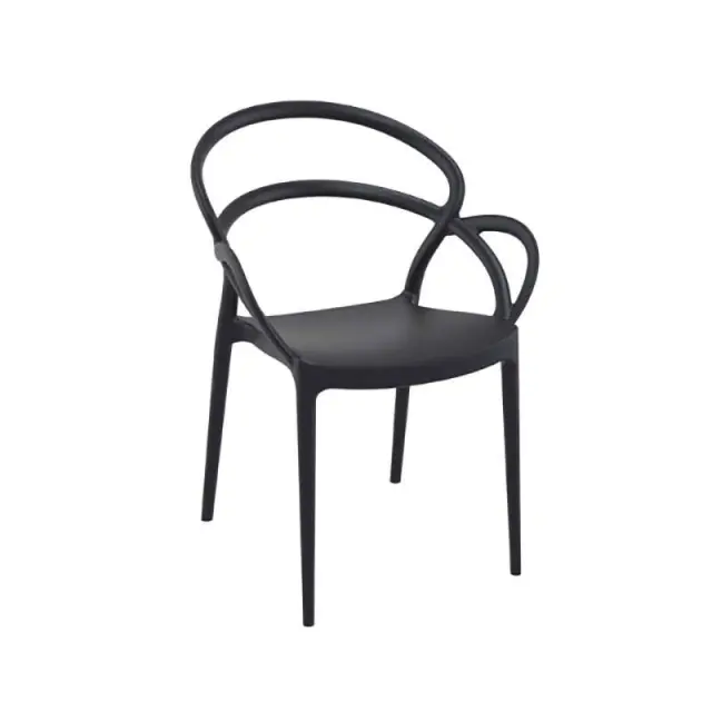 Πολυθρόνα Στοιβαζόμενη MILA Μαύρο PP 57x56x82cm