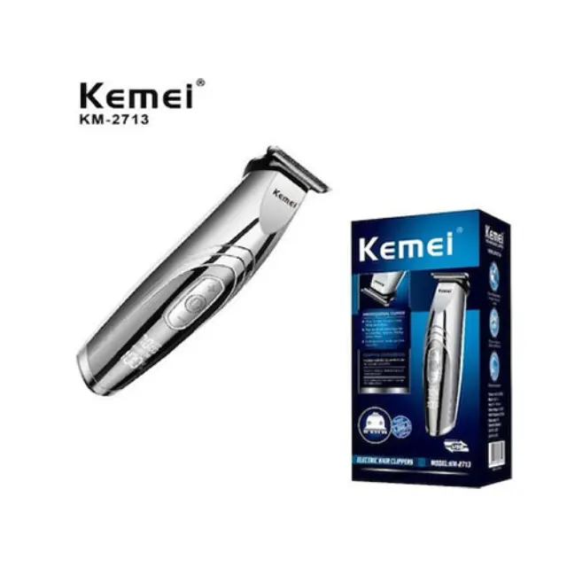 Kemei Επαναφορτιζόμενη Κουρευτική Μηχανή Ασημί KM-2713