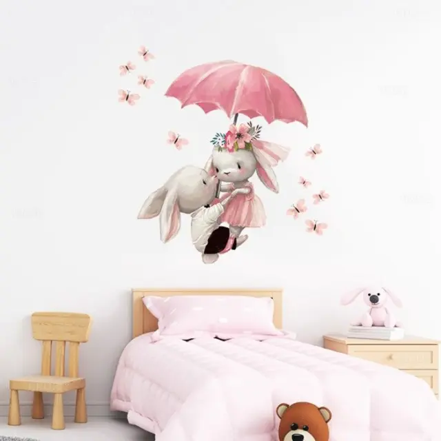 Sipo Wall Sticker Bunnies With Umbrella 2