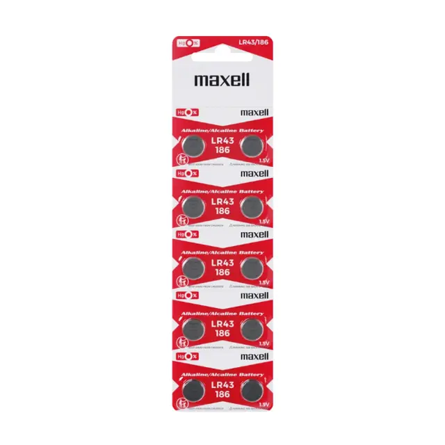 Buttoncell Maxell LR43-AG12-V12GA-RW84-LR1142 Τεμ. 10