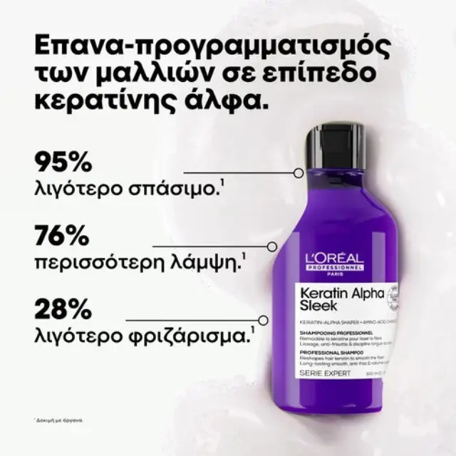 L'Oreal Professionnel Serie Expert Keratin Alpha Sleek Σαμπουάν για Λείανση 300ml 2