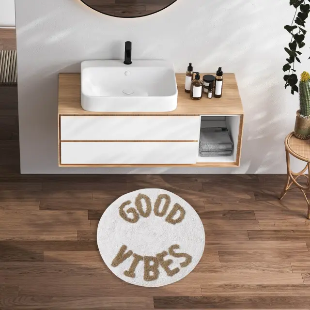 Πατάκι Μπάνιου Φ60 Cotton Das Home 0679 Μπεζ-Εκρού 3