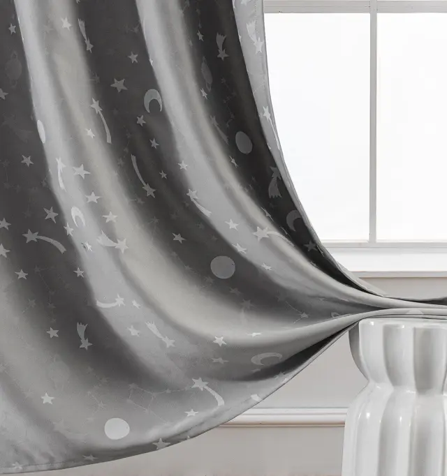 Κουρτίνα Με Τρέσα 140x270 Φωσφοριζέ Beauty Home 6141 Γκρι 100% Πολυέστερ 2