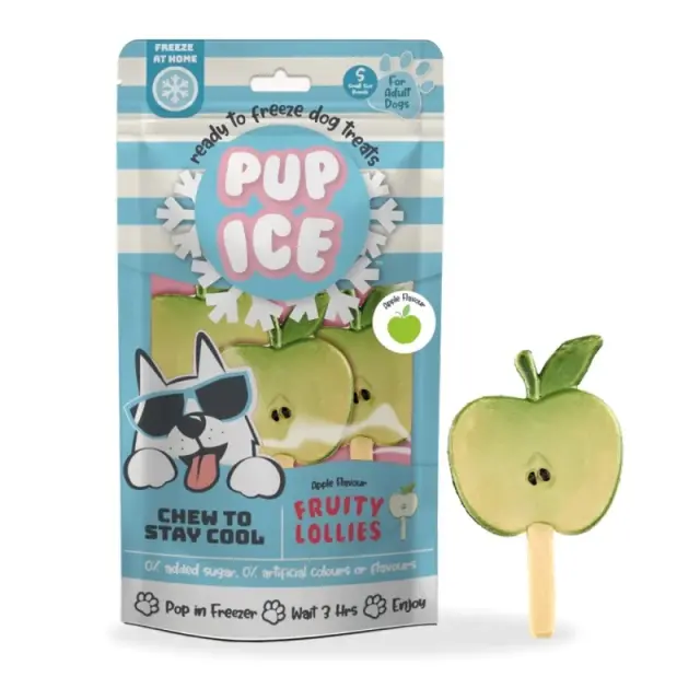 Pup Ice Παγωτό Fruity Lollies με Γεύση Μήλο 90gr (3τμχ) Μονόχρωμο