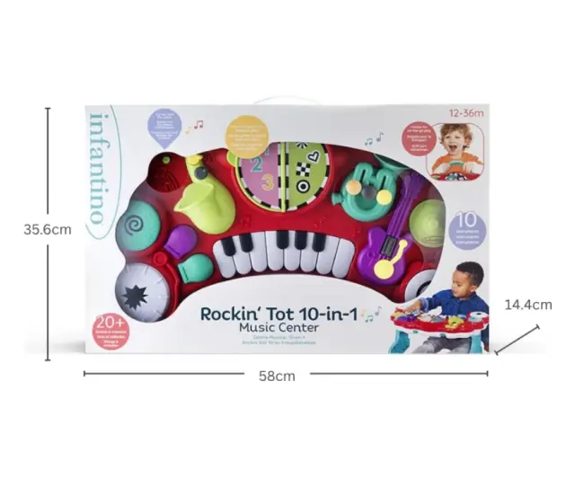 INFANTINO Piano Rockin' Tot 10-in-1 Music Center Suitable For Age 12-36 Months 3