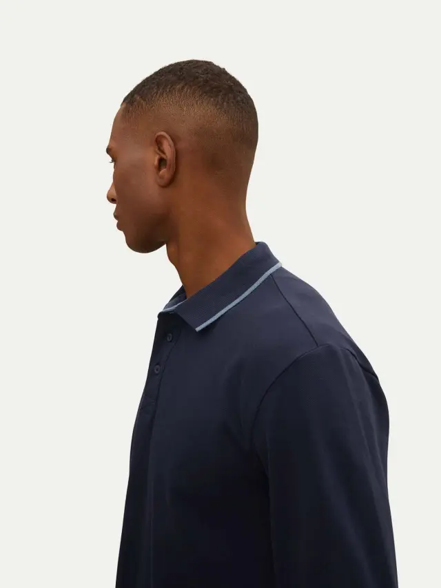 TOM TAILOR BASIC LONGSLEEVE POLOSHIR ΜΑΚΡΥΜΑΝΙΚΗ ΜΠΛΟΥΖΑ ΑΝΔΡΙΚΗ NAVY BLUE 3