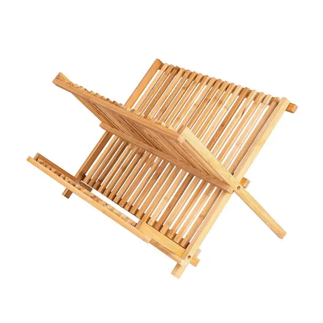 Πιατοθήκη Essentials Αναδιπλουμένη 2 Επίπεδων Bamboo 42x27.5x38cm Estia 01-12977
