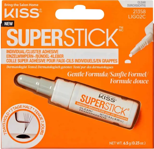 Kiss Superstick Individual/Cluster Lash Adhesive Clear 6.5g
