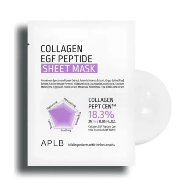 APLB Collagen EGF Peptide Sheet Mask Μάσκα Σύσφιξης + Ενυδάτωσης Προσώπου 1pc/25ml