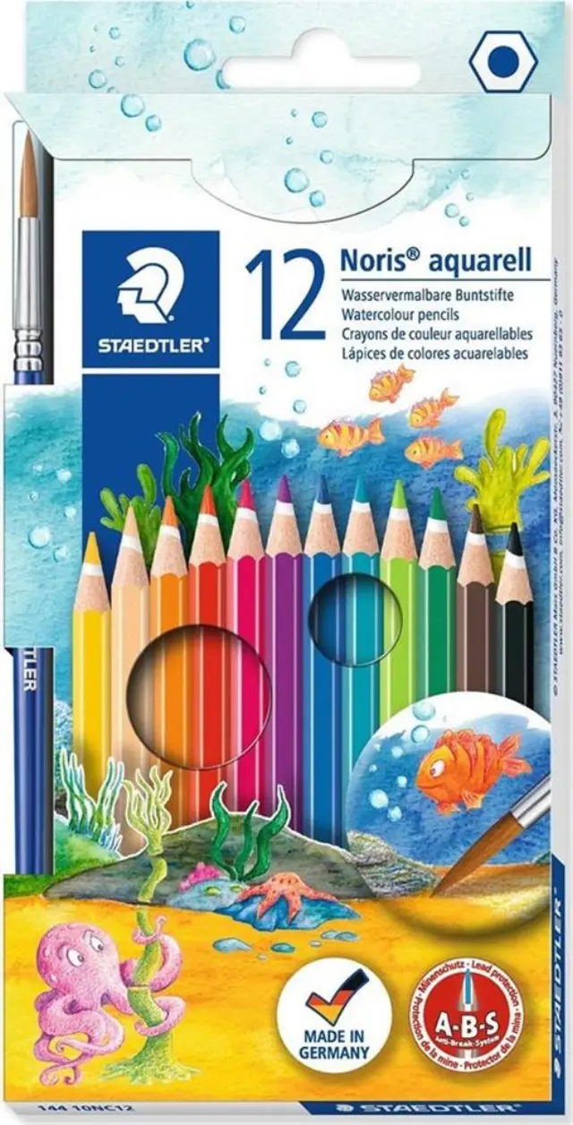 Staedtler Noris Aquarell Ξυλομπογιές 12τμχ & Πινέλο/ 218.144-10NC12 (Staedtler)