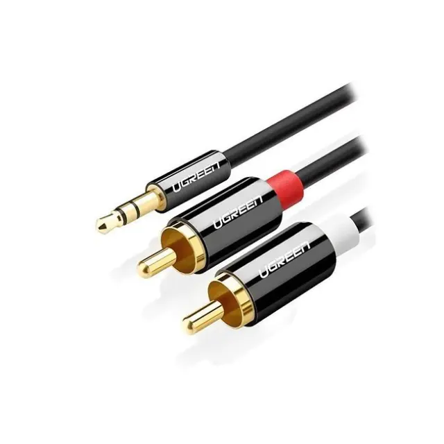 Ugreen Καλώδιο Ήχου AV116 3,5mm Jack to 2x RCA 5m Black (10591B)