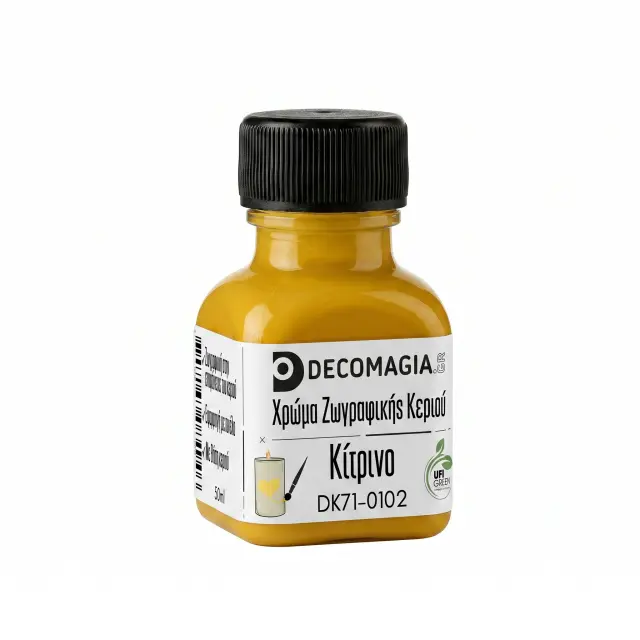 Χρώμα για ζωγραφική σε κεριά, Κίτρινο, 50ml