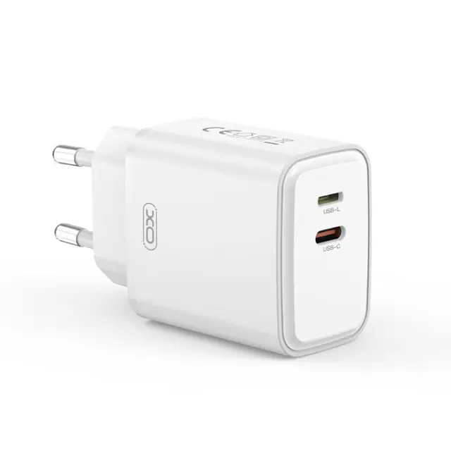 Universal φορτιστής με 2 εξόδους 1xUSB-A & 1x Lightning, 20W σε λευκό χρώμα