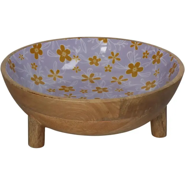 Μπολ Λουλούδια Πολύχρωμο Ξύλο 29x29x10cm
