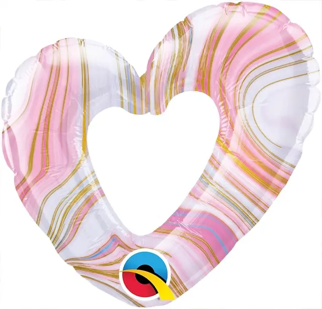 Μπαλόνι φοιλ Μίνι 14 Καρδιά Χρυσό Open Colorful Marble Heart / 36 εκ