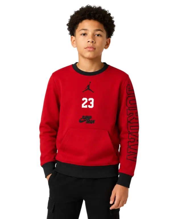 Jordan - Παιδική Μπλούζα Φούτερ με Κουκούλα Jumpman 95B210-R78 Κόκκινο - 8-10 ετών