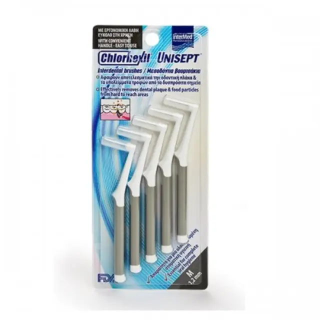 InterMed Chlorhexil Unisept Μεσοδόντια Βουρτσάκια 5τεμ M (1.2mm) 2