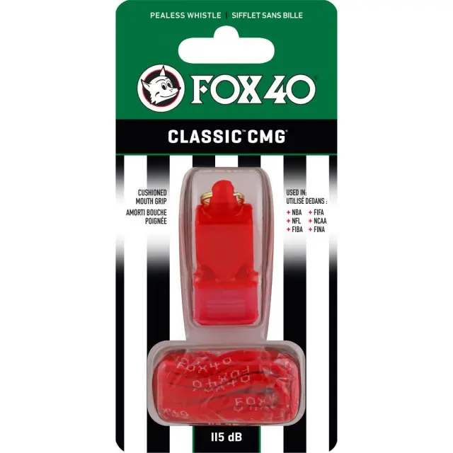 Σφυρίχτρα FOX40 CLASSIC CMG OFFICIAL Κόκκινη Με Κορδόνι 3