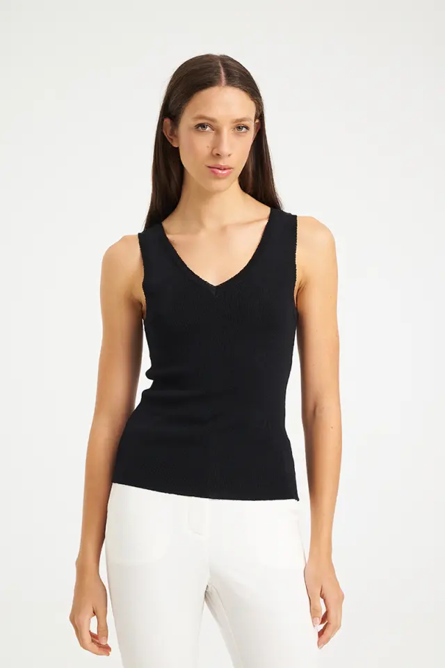 Πλεκτό Τοπ με V Ντεκολτέ DOMNA KNIT TOP - XS