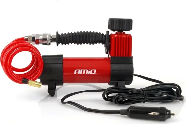 Amio ΚΟΜΠΡΕΣΕΡ ΑΕΡΑ ΕΛΑΣΤΙΚΩΝ ΜΕΤΑΛΛΙΚΟ ACOMP-05 12V 100psi 7bar 28l/min ΜΕ ΦΙΣ ΑΝΑΠΤΗΡΑ ΚΑΙΚΑΛΩΔΙΟ 300cm AMiO - 1 ΤΕΜ. 02179 3