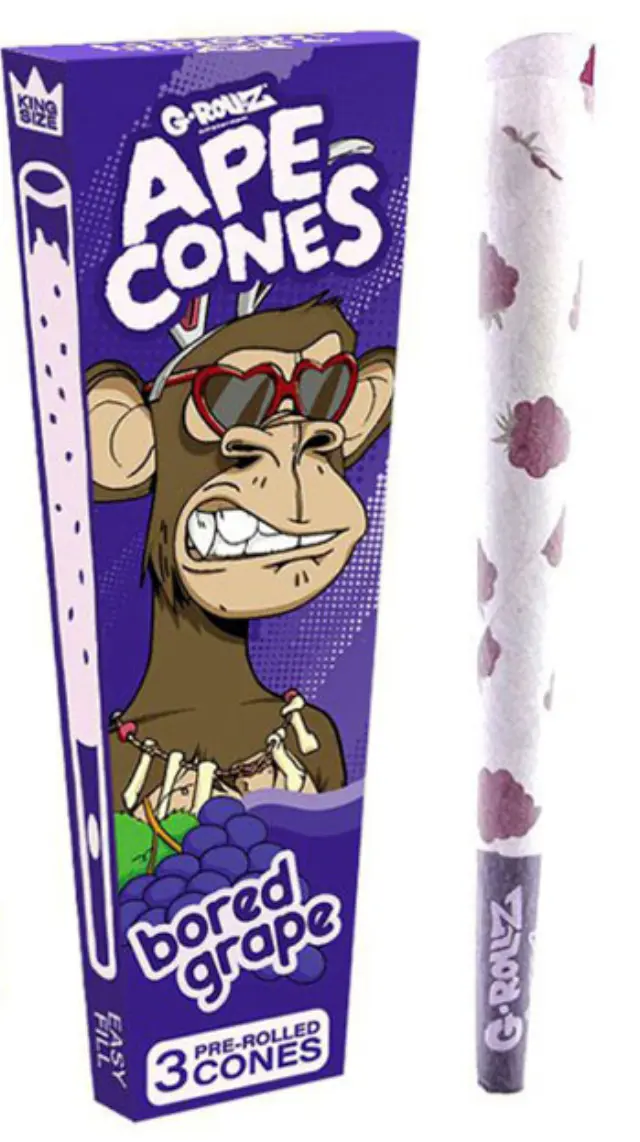 G-Rollz Cone Προτυλιγμένος Κώνος «Bored Grape» - King Size 3τεμ.