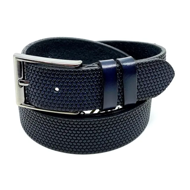 Μπλε Δερμάτινη Ζώνη Full Grain 3,5 cm - 110cm